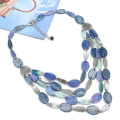 2021 stylish silver acrylic slice link chain multi four dainty layer necklace